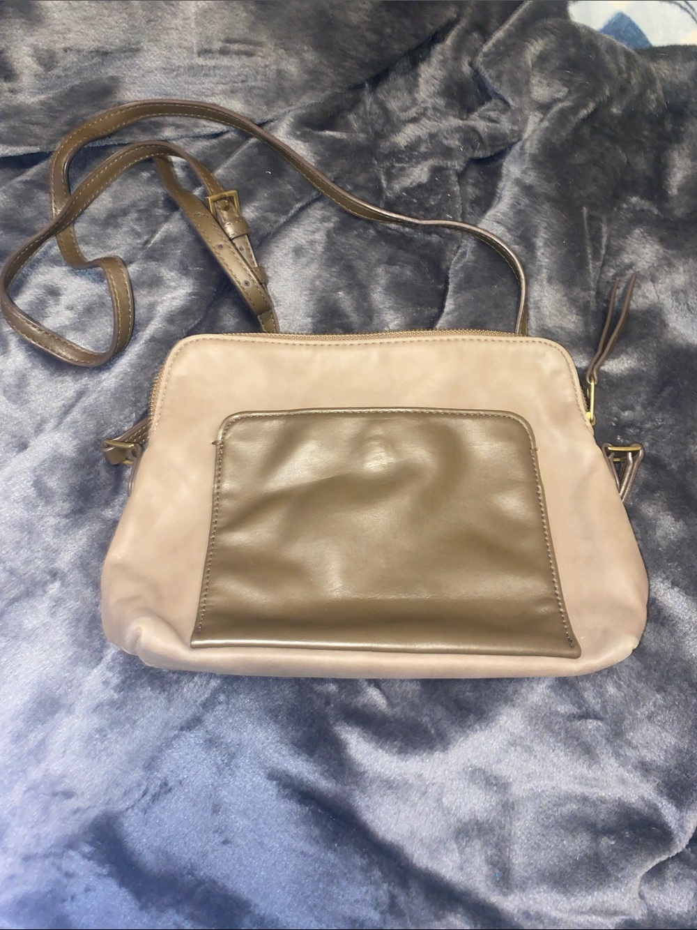 Universal Thread Goods Co Taupe and Brown Two-Tone Crossbody Bag
